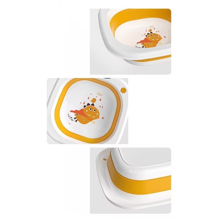 Lavoar Pliabil, Flippy, pentru Copii 1-8 Ani, Model Animat, din PP+TPE, 32x29x10 cm, Portocaliu - imagine 2