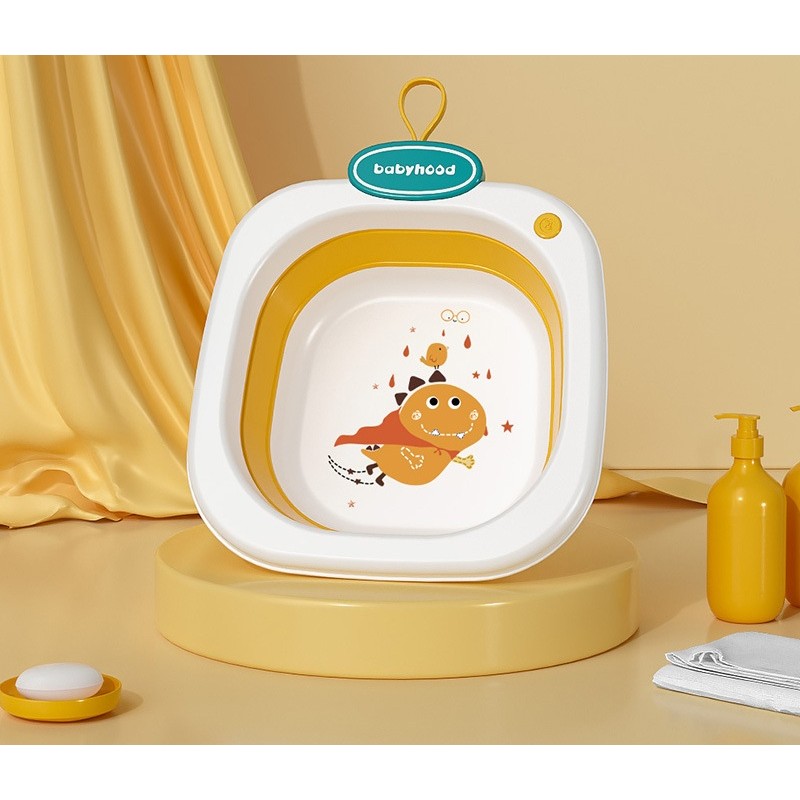 Lavoar Pliabil, Flippy, pentru Copii 1-8 Ani, Model Animat, din PP+TPE, 32x29x10 cm, Portocaliu - imagine 3