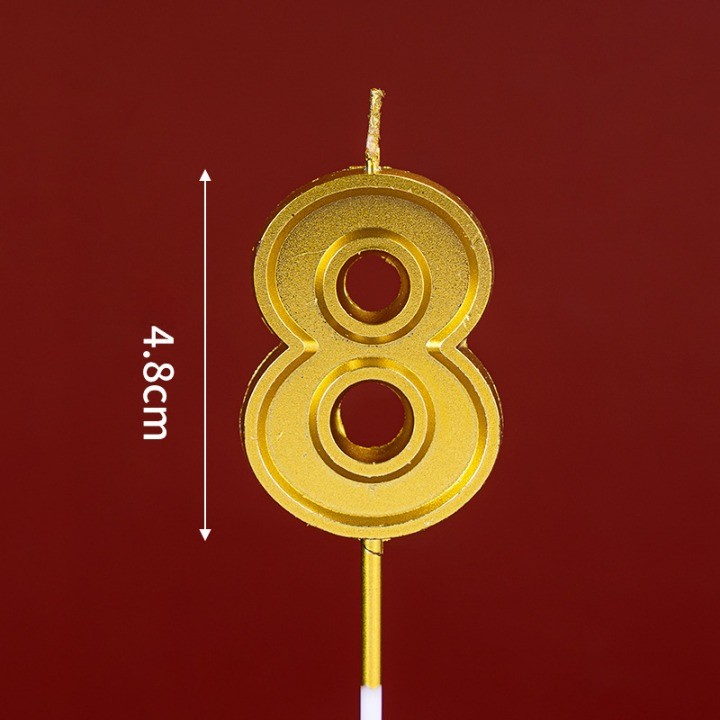 Lumanare pentru Tort Cifra 8, Flippy, 4.8 cm, Aniversare, Aurie - imagine 2