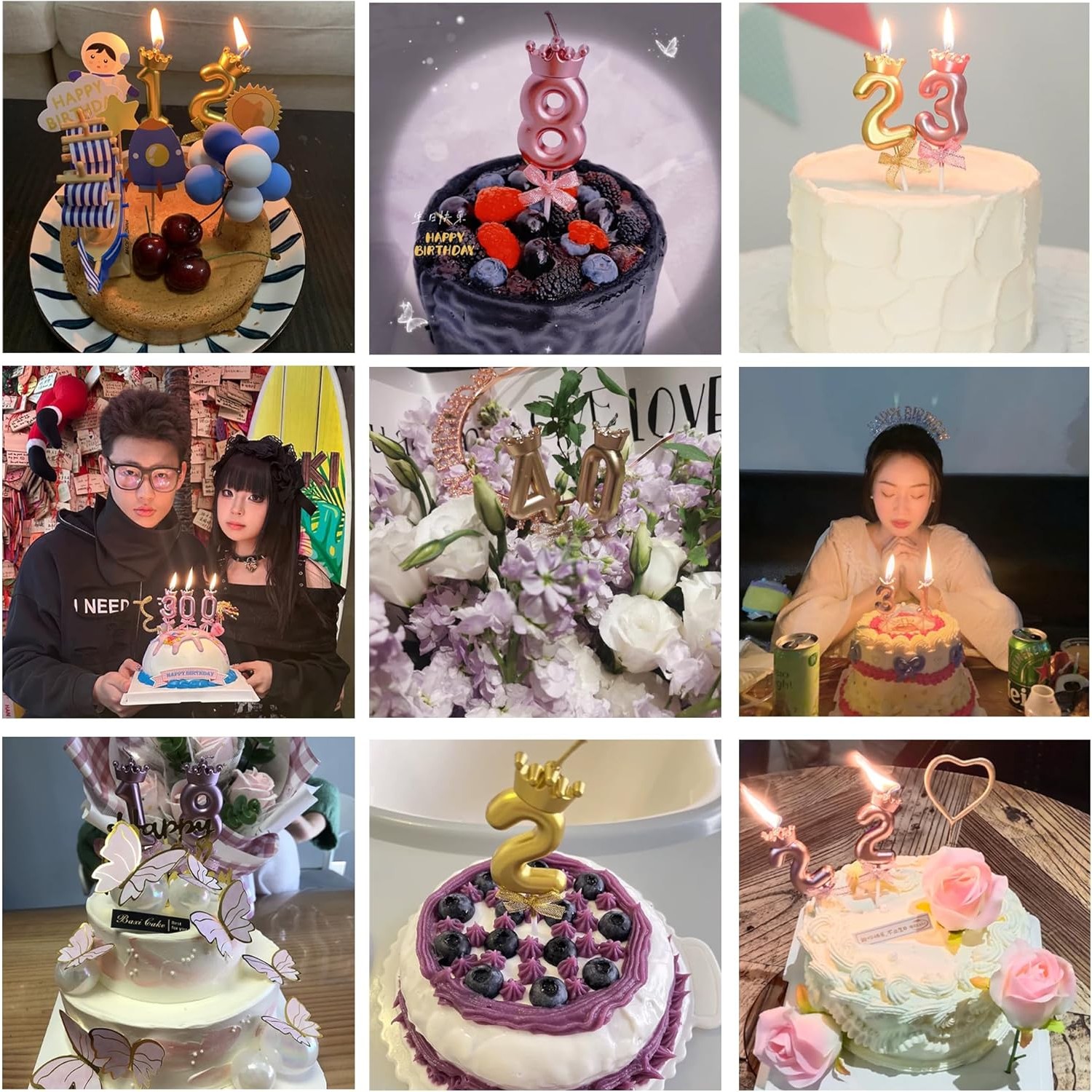 Lumanare Cifra 0, Flippy, Model Coroana cu Fundita, Pentru Tort, 6 x 2.5 cm Mov - imagine 2