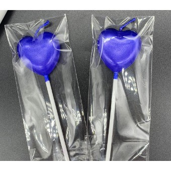 Lumanare de Tort, Flippy, Model Inima, Party, 8.5 x 3 cm, Albastru - imagine 4