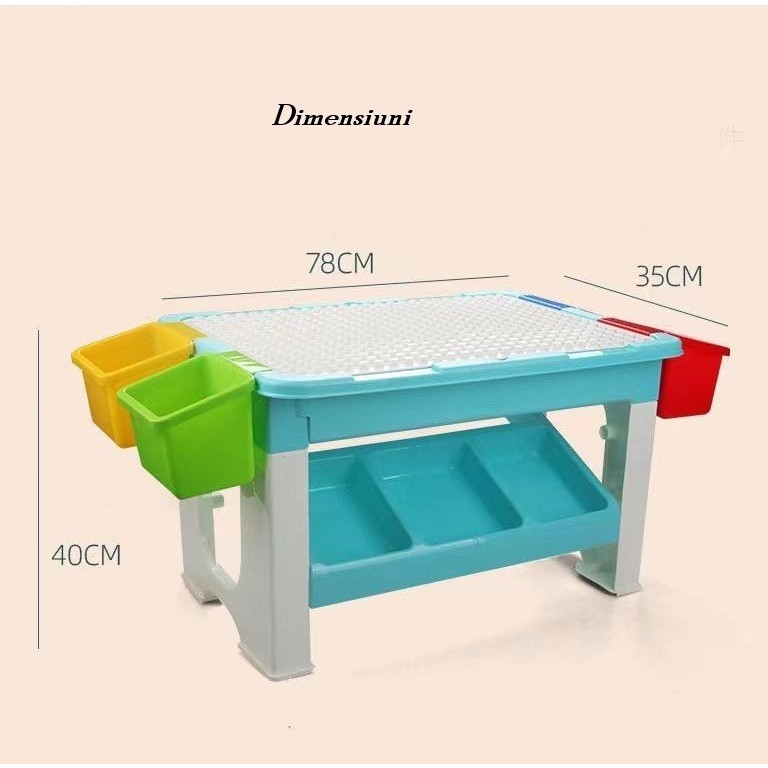 Masa de joaca pentru construit, 69 piese incluse - imagine 2