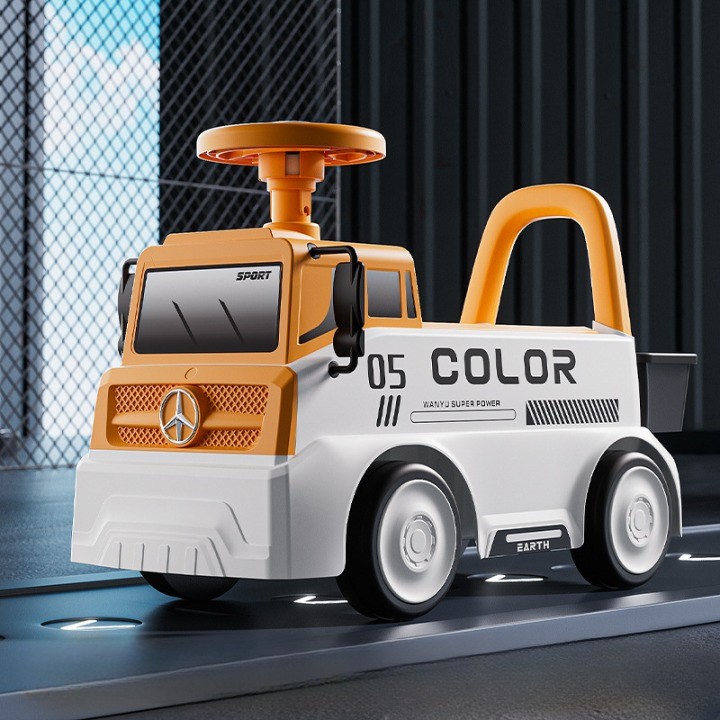 Mașinuță pentru copii, Flippy, 3 ani, Model Camion, Sport, Claxon, Cutie Depozitare, 62x26x40 cm, Portocaliu - imagine 2