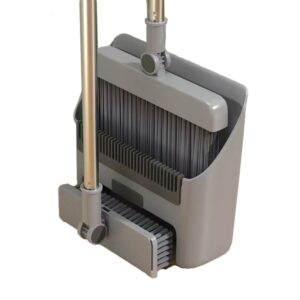 Matura Perie si Faras cu Coada Flippy, Set 3 in 1, cu Dinti de Pieptene pentru Curatare Matura, rotativ, pliabil, detasabil, Otel inoxidabil si Polipropilena, Gri inchis