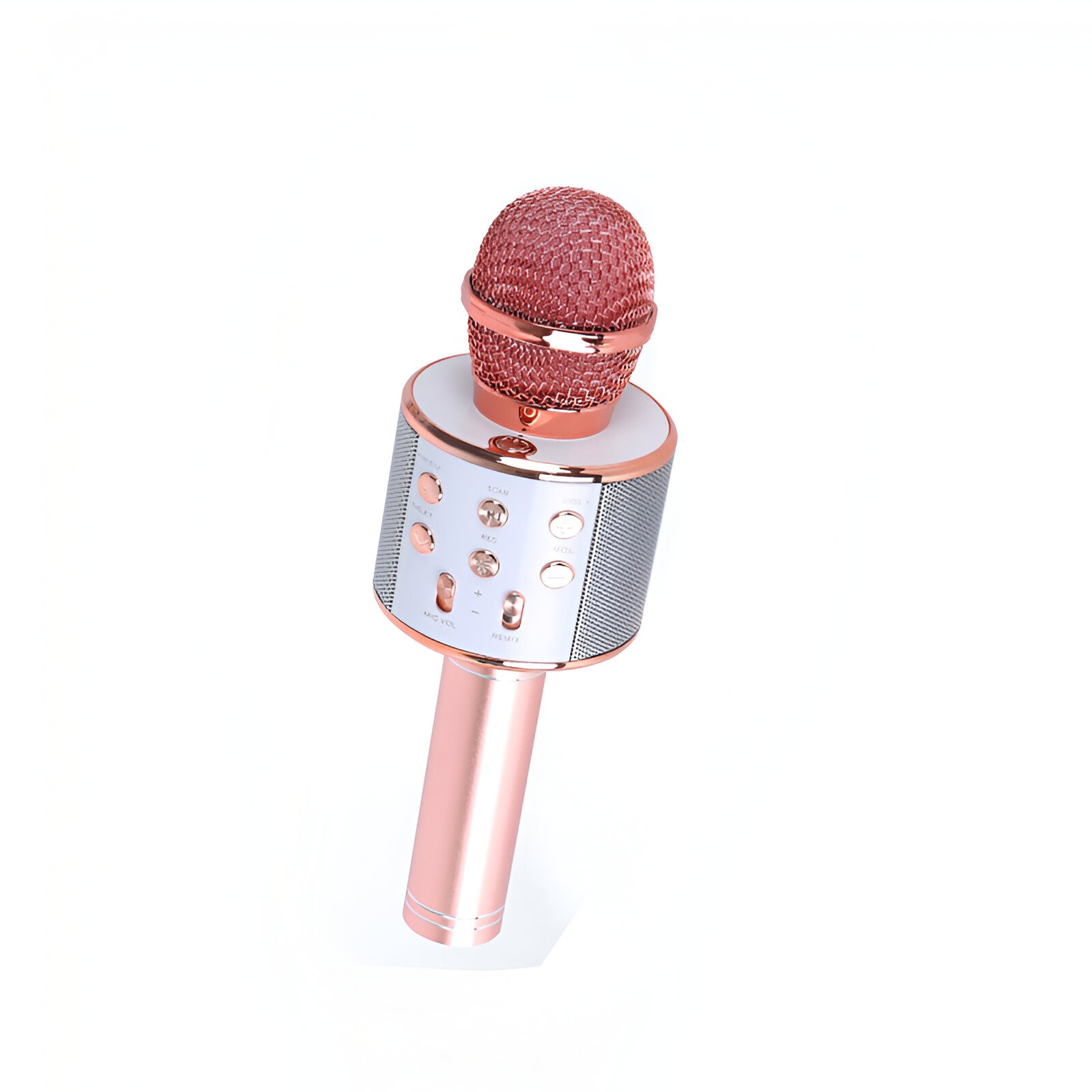 Microfon Karaoke, Flippy, pentru Copii, Bluetooth, Boxa Incorporata, Compatibil cu Orice Smartphone, Acumulator Integrat, Multifunctional, Rose Gold - imagine 3