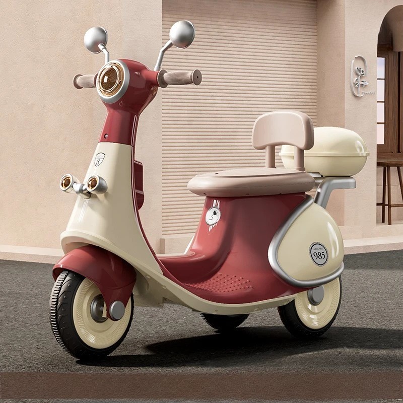 Motocicletă Electrică cu 3 Roti, Flippy, Acumulator Încarcare, Anti-Rasturnare, Lumini, Sunete, Baterie 6V 7Ah, Telecomanda, 95x67x36cm, Rosu - imagine 2