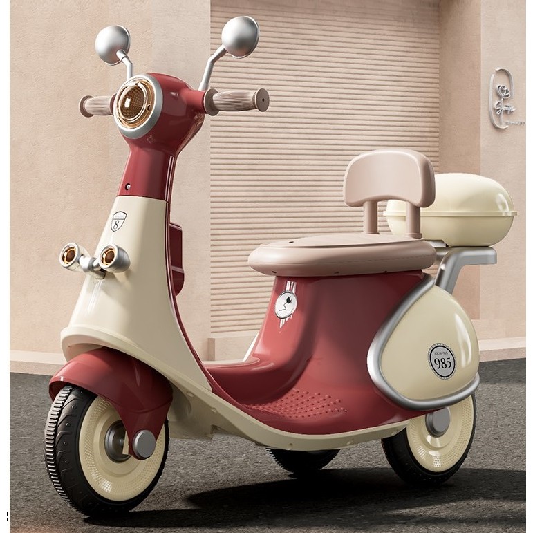 Motocicletă Electrică cu 3 Roti, Flippy, Acumulator Încarcare, Anti-Rasturnare, Lumini, Sunete, Baterie 6V 7Ah, Telecomanda, 95x67x36cm, Rosu - imagine 3