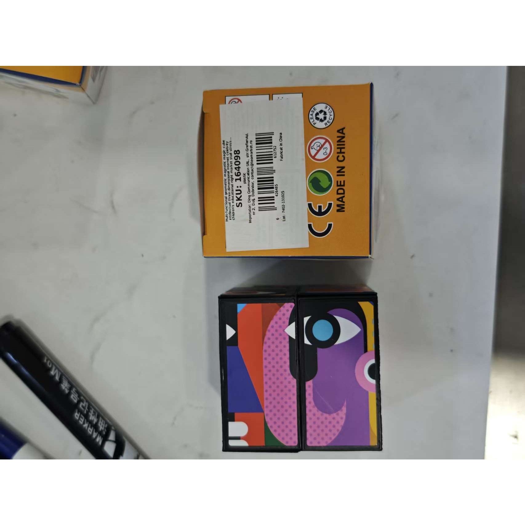 Jucarie Interactiva, Flippy, 3D Cub Rubik, Diferite Forme, Anti-stress, Abstract, Multicolor - imagine 2