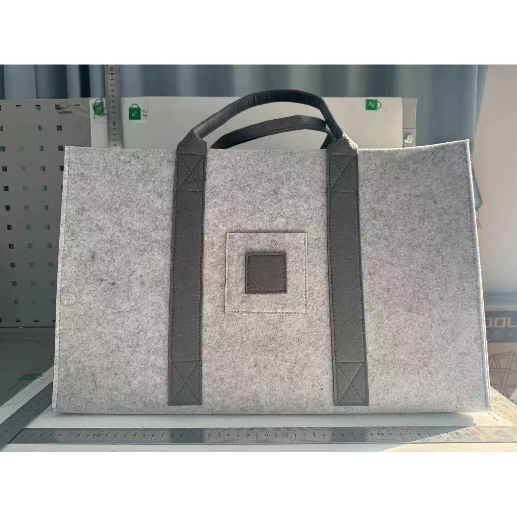 Cos Multifunctional pentru Rufe Murdare, Cos Depozitare, Flippy, Gri, 50x34x32, Geanta Durabila pentru Lemne si Accesorii - imagine 2