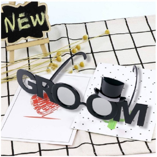 Ochelarii Decorativi, Flippy, Tema Nunta, Model Groom (Ginere), din Plastic, Negru - imagine 3