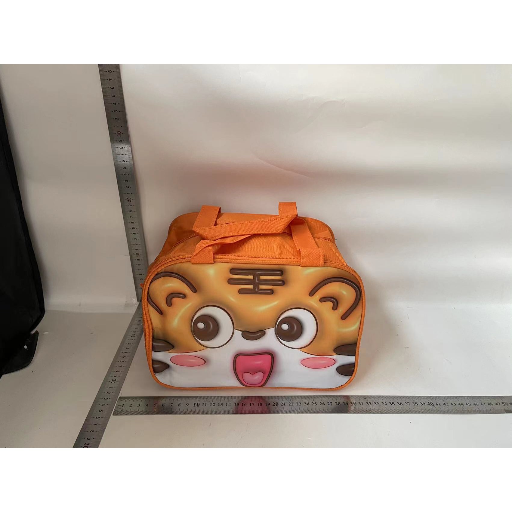 Geantă Frigorifică, Flippy, cu Desene Animat 3D, Portabilă pentru Copii, de Prânz, din Pânză Oxford, 27.5x18x20 cm, Model Tigru, Portocaliu - imagine 2