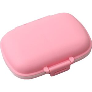 Organizator medicamente, Plastic, 8 compartimente, 0.1 L, Roz, Flippy, 11 x 7 cm