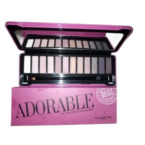 Paleta Farduri Flippy, 12 Culori, Farduri Mate si Sidefate, O Pensula Inclusa, Dreptunghiulara, 140 g,  6.4 x 20 x 1.5 cm, Valabilitate 3 Ani, Multicolor