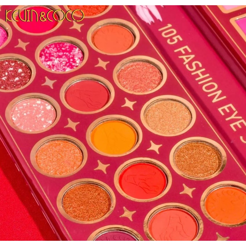 Paleta de Farduri Kevin&Coco, 105 culori, Stil Pliabil, Wednesday, Conturing, Iluminator, Blush incluse, Fara Sulfati, Pudra Compacta, 18.7 x 17.3 x 2.6 cm, 407 g, multicolor - imagine 3