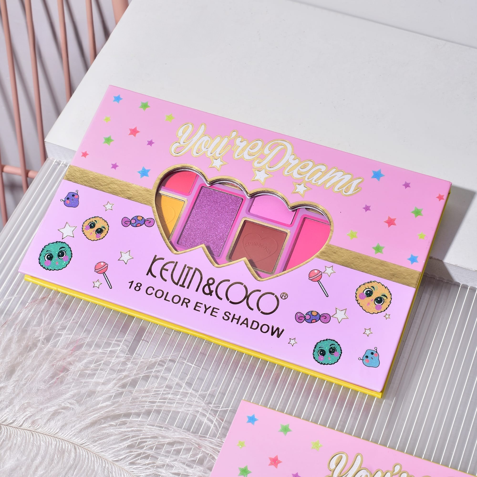 Palete de Machiaj, KEVIN & COCO, Candy Star. Fard de Pleoape, 18 culori, 19.3 x 12 x 1.4 cm - imagine 2