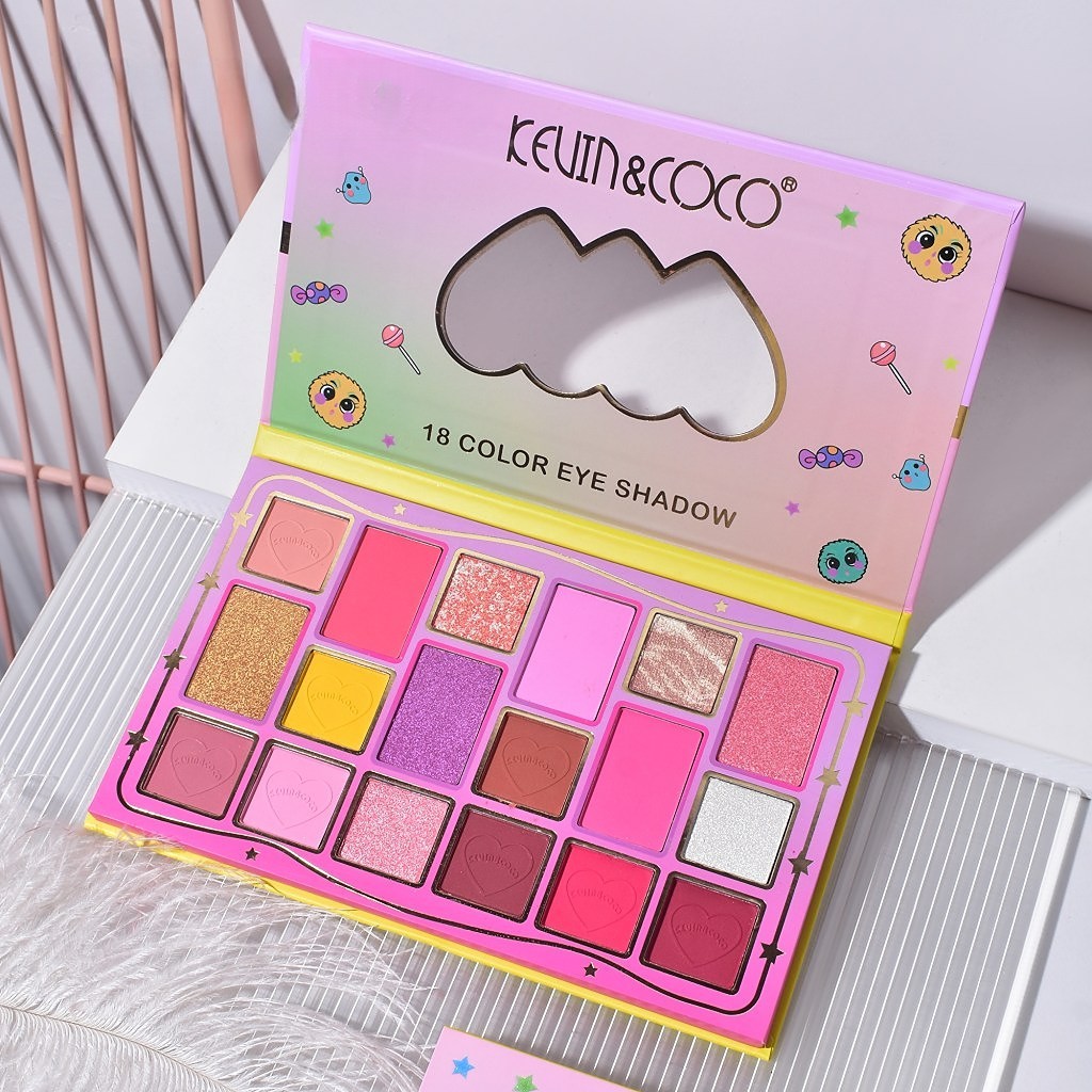 Palete de Machiaj, KEVIN & COCO, Candy Star. Fard de Pleoape, 18 culori, 19.3 x 12 x 1.4 cm - imagine 3