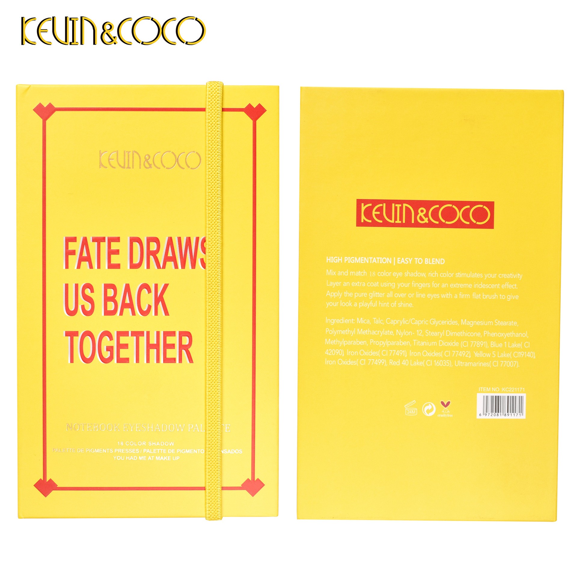 Trusa de machiaj Kevin&Coco cu 18 culori sidefate , Flippy - imagine 3