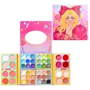 Trusa de machiaj, paleta de farduri Kevin&Coco cu 52 de culori pigmentate, Flippy
