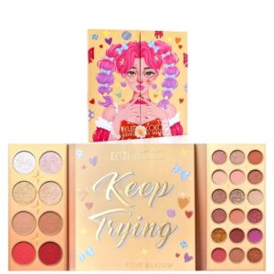 Trusa de machiaj, paleta de farduri Kevin&Coco cu 62 de culori pigmentate, Flippy