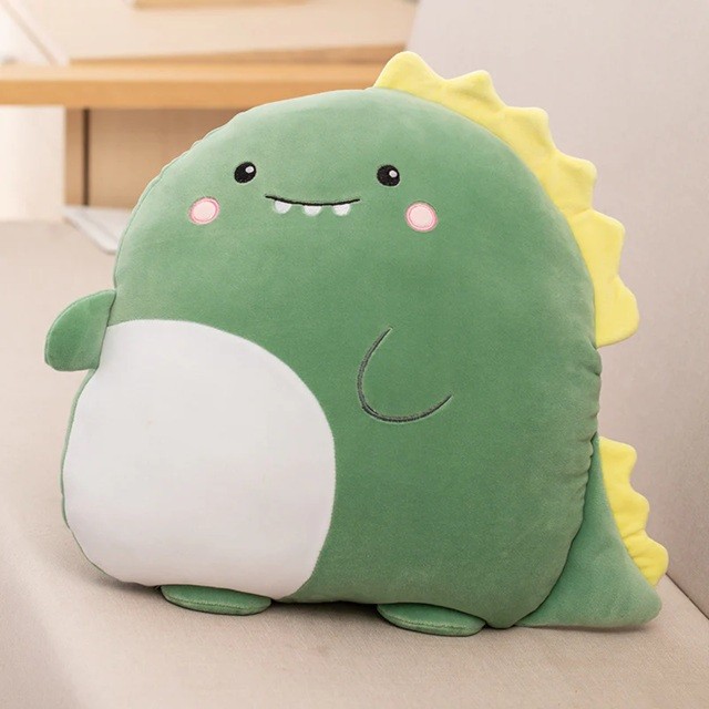 Patura 2in1 pentru Pat sau Canapea, Flippy, Model Jucarie Dinozaur cu Spatiu de Depozitare Patura, Microfibra, 1x1.7 m, Verde - imagine 2