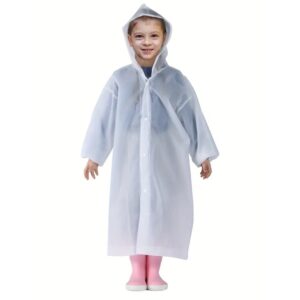Pelerina de Ploaie, Flippy, pentru Copii 100-145 cm, din EVA, Impermeabila, Inchidere cu Capse, Alb