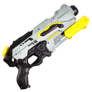 Pistol cu Apa de Inalta Presiune pentru Copii, Flippy, Jucarie Pistol cu Apa, Capacitate 1.5 L, 43 x 20 x 4 cm, Petrecerile de Vara, 4-12 Ani, Negru Gri