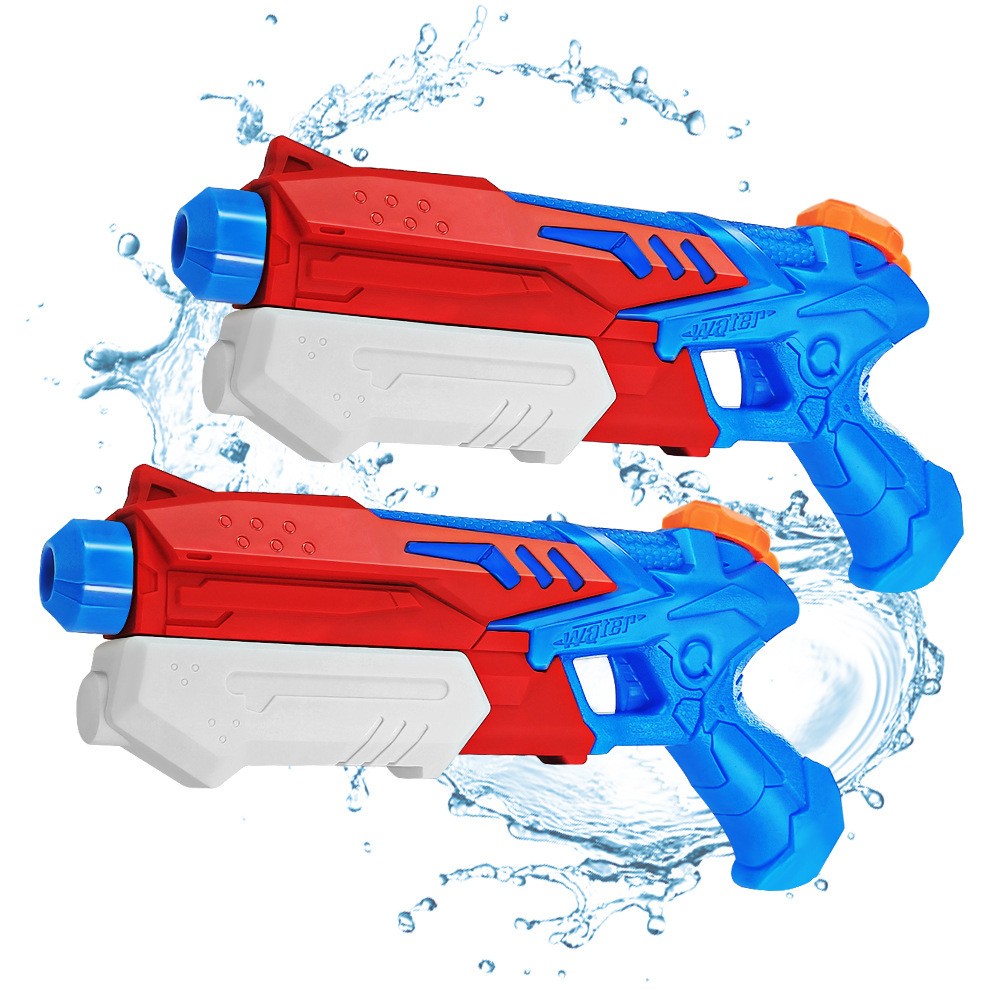 Pistol cu Apa pentru Copii, Rezervor, Pentru Piscina/Plaja, Flippy, 6ani+, Albastru deschis/Rosu, 300ML - imagine 2