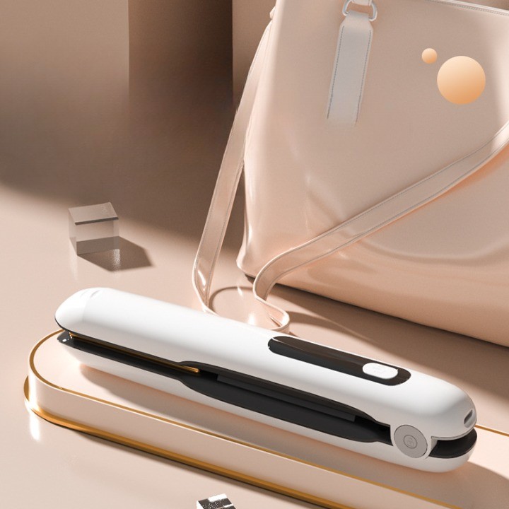 Placa de Par fara Fir, Flippy, Adaptor Tip C, 4 Trepte de Temperatura, Tensiune 5V, Capacitate Baterie 5000 mAh, Indreptat, Ondulat, 23.5x3.3x4.5 cm, Alb - imagine 2