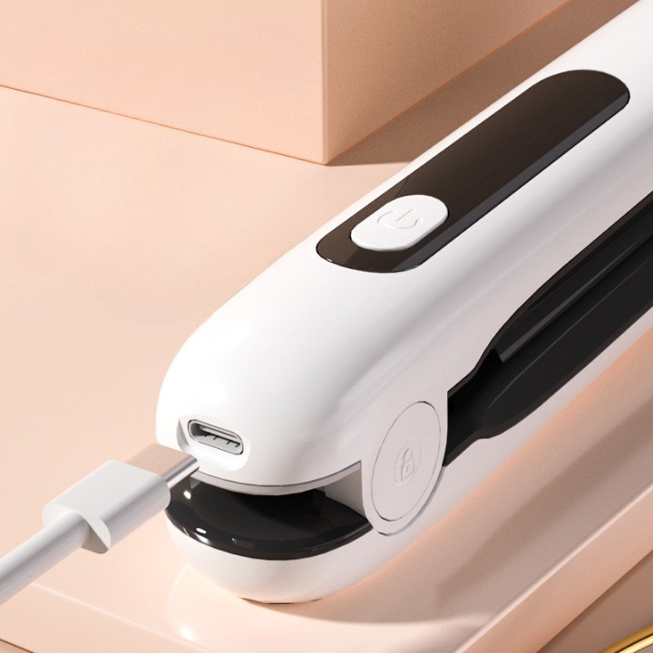 Placa de Par fara Fir, Flippy, Adaptor Tip C, 4 Trepte de Temperatura, Tensiune 5V, Capacitate Baterie 5000 mAh, Indreptat, Ondulat, 23.5x3.3x4.5 cm, Alb - imagine 3