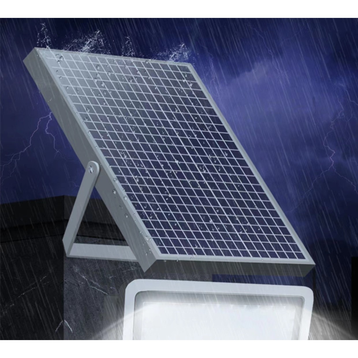 Proiector LED cu Panou Solar Flippy, Senzor de lumina, Waterproof, 140 LED-uri incorporate, 65W, 19.5x17 cm, 3000 mAh, IP67, Design Modern, Negru - imagine 3