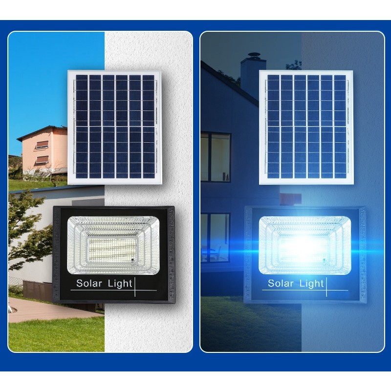 Proiector LED SMD 800W cu incarcare solara Flippy, panou solar, cu telecomanda, suport prindere, material ABS, 20AH, 966 LED-uri, temperatura culoare 6500k, 32x26x9 cm, negru - imagine 4