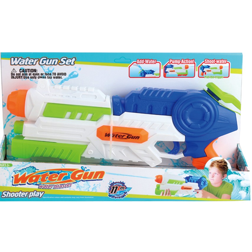 Pistol cu Apa pentru Copii, Rezervor, Pentru Piscina/Plaja, Flippy, 6ani+, Albastru/Multicolor, 1000ML - imagine 3