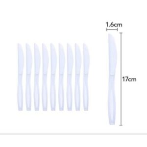 Set 10 Cutite De Unica Folosinta, Flippy, Plastic, 17x1.6 cm, alb