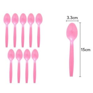 Set 10 Linguri de unica folosinta 15 x 3.3 cm, roz