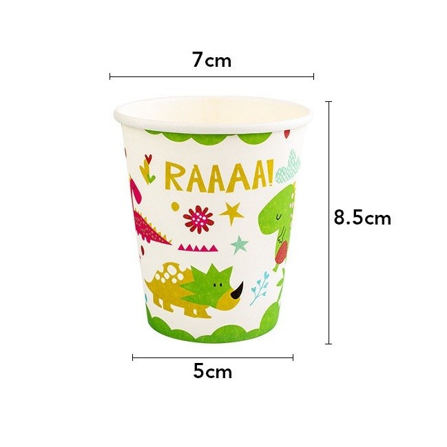 Set 10 Pahare Petrecere, Flippy, Colectia Dino Park, 8.5 x 7 x 5 cm, din Carton, Multicolor - imagine 2