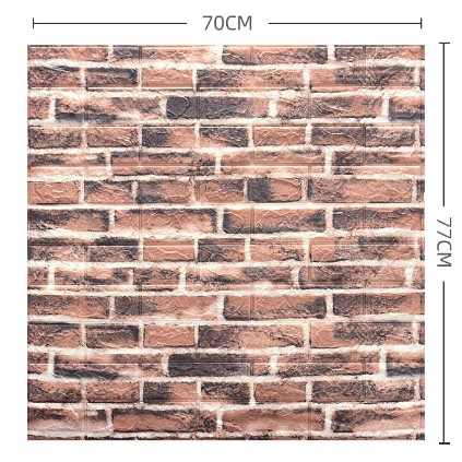 Set 10 Placi Tapet 3D, Flippy, 70 x 77 cm, Grosime 3 mm, din Polietilena, Model Caramida, Suprafata acoperita 5.3 mp, Caramida Rosie - imagine 3