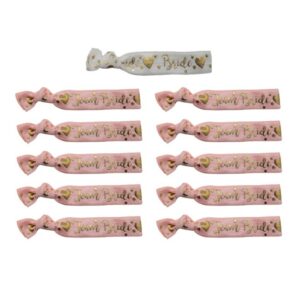 Set 11 Bratari, Flippy, pentru Petrecerea Burlacitelor, din Panza, Marime Universala, Alb/Roz