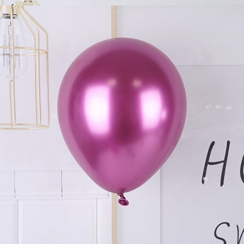 Set 12 Baloane, Flippy, din Latex Chrome, 13 cm, Fucsia - imagine 4