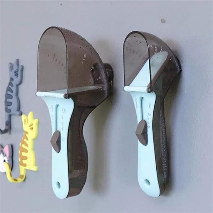 Set 2 Cupe Gradate pentru Bucatarie, Flippy, Cupe de Masurat Reglabile, Ergonomic, Confortabil, pentru Lichide si Solide, Volum ajustabil 5-30ml, 30-130ml, Culoare Albastru - imagine 2