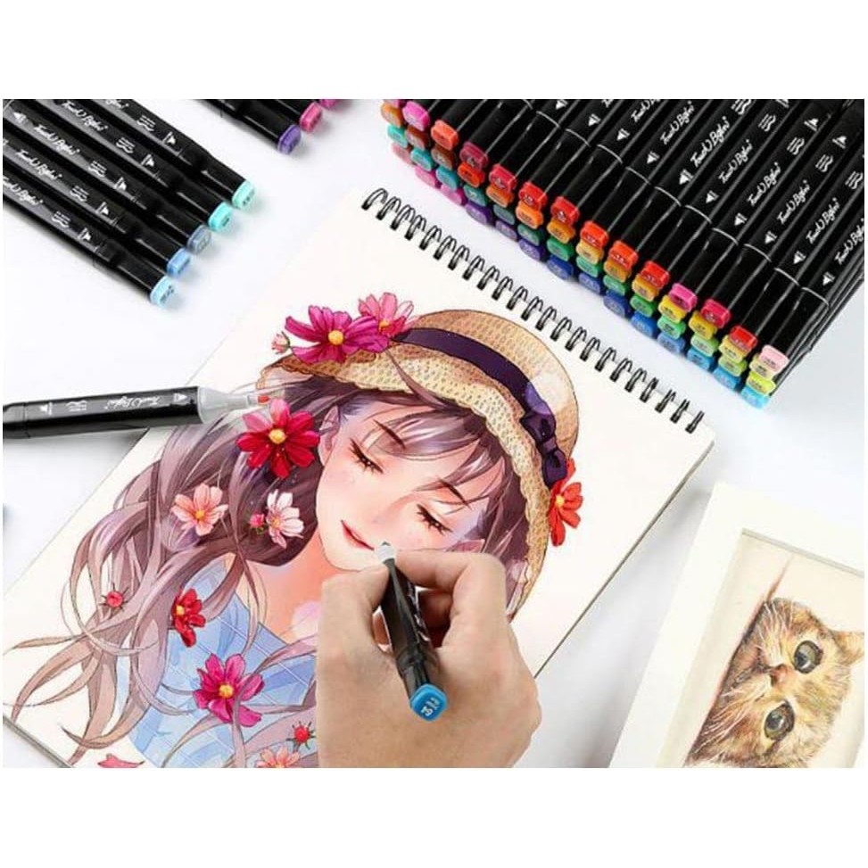 Set 262 Markere Duble, Flippy, pe Baza de Alcool, Geanta Impermeabila Inclusa, Culori Numerotate, 37 x 21.5 x 16.3 cm, Multicolor - imagine 3