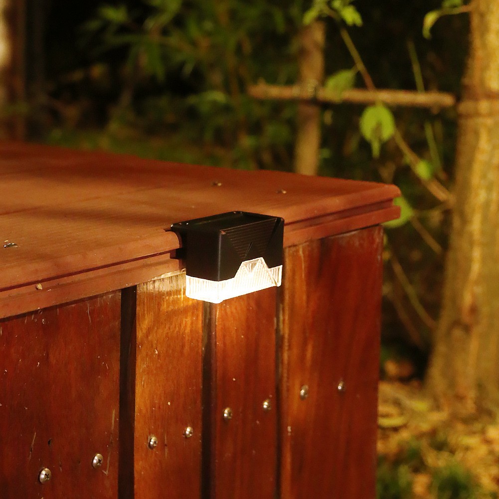 Set 4 Aplice Solare, Flippy, Lumina LED-uri, IP65, din ABS+PC, 8-10 h Iluminare, Baterie 1.2 V 600 mAh, Montare pe Trepte/Borduri, Lumina Alb Cald, 7.9 x 5 cm, Negru - imagine 3