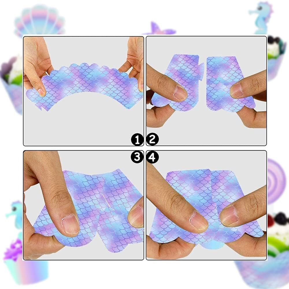 Set 6 Accesorii pentru Prajituri Sirena, Flippy, Colectia Mermaid, 22.7 x 8.7 cm, Multicolor - imagine 3