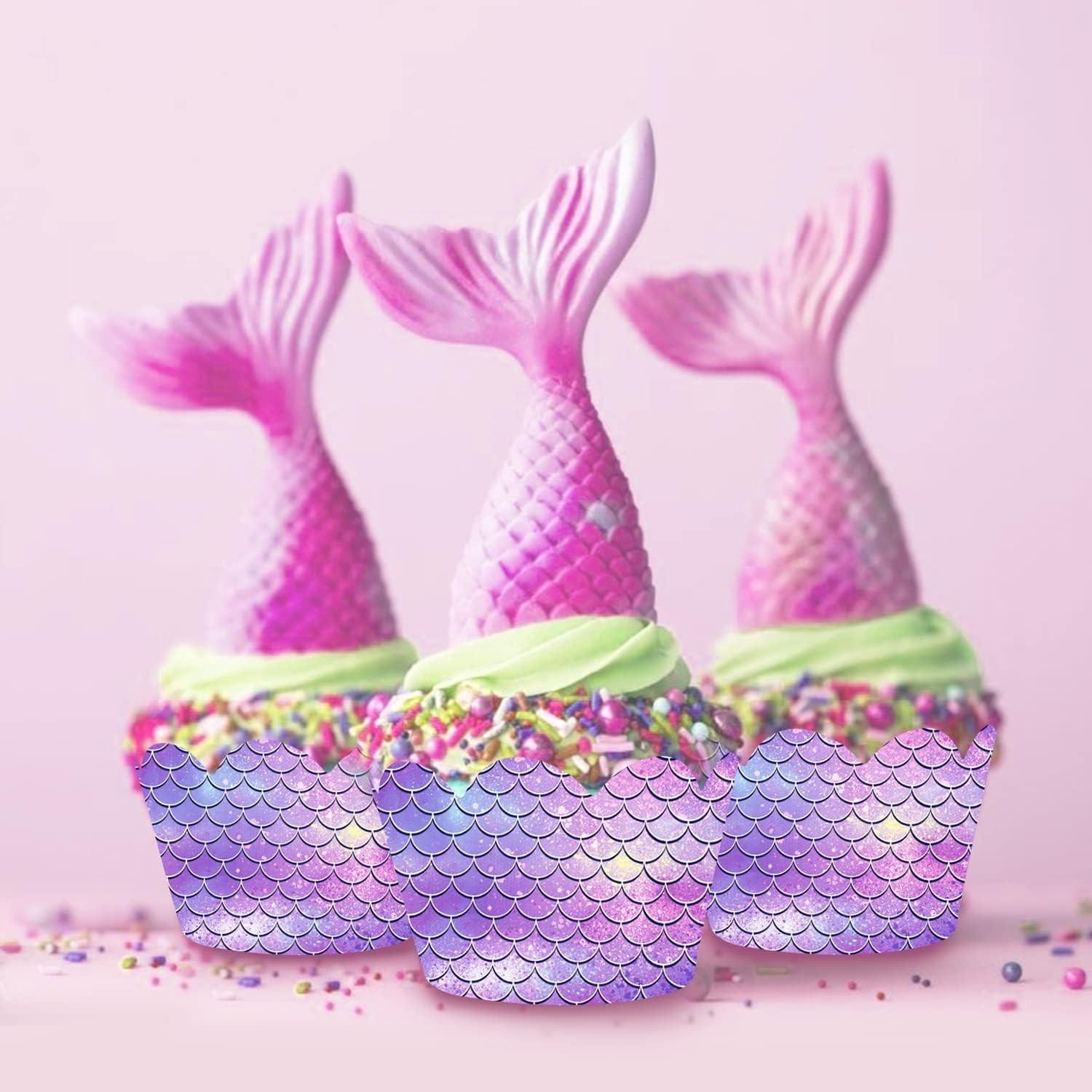 Set 6 Accesorii pentru Prajituri Sirena, Flippy, Colectia Mermaid, 22.7 x 8.7 cm, Multicolor - imagine 4