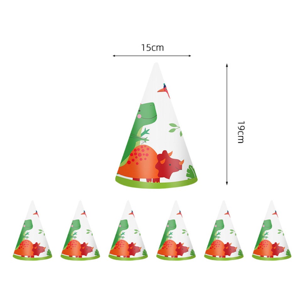 Set 6 Coifuri cu Dinozauri, Flippy, Accesorii pentru Petrecere, Tematica Aniversare, 19x15 cm, Multicolor - imagine 4
