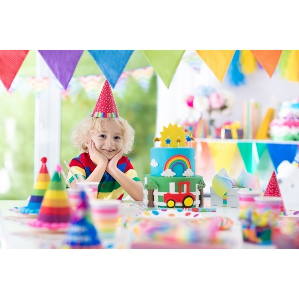 Set 6 Coifuri, Flippy, Petrecere Copii, din Carton, 20 x 13.5 cm, Model 1 Happy Birthday, Multicolor - imagine 2