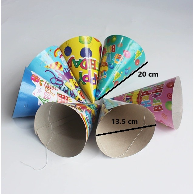 Set 6 Coifuri, Flippy, Petrecere Copii, din Carton, 20 x 13.5 cm, Model 1 Happy Birthday, Multicolor - imagine 3