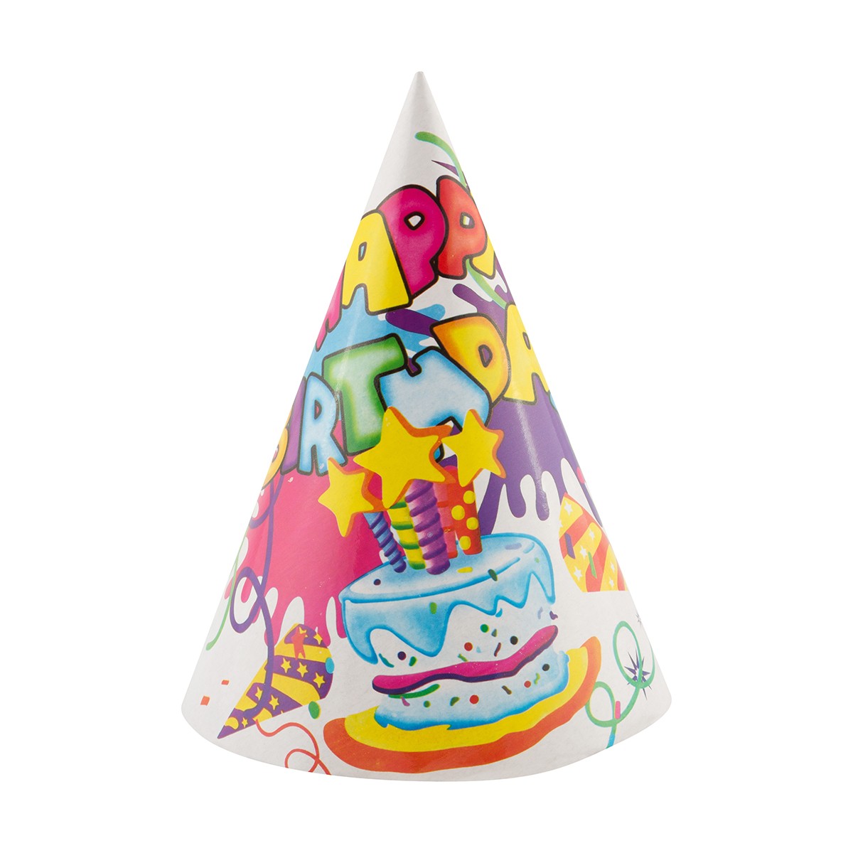 Set 6 Coifuri, Flippy, Petrecere Copii, din Carton, 20 x 13.5 cm, Model 5 Happy Birthday, Multicolor - imagine 3