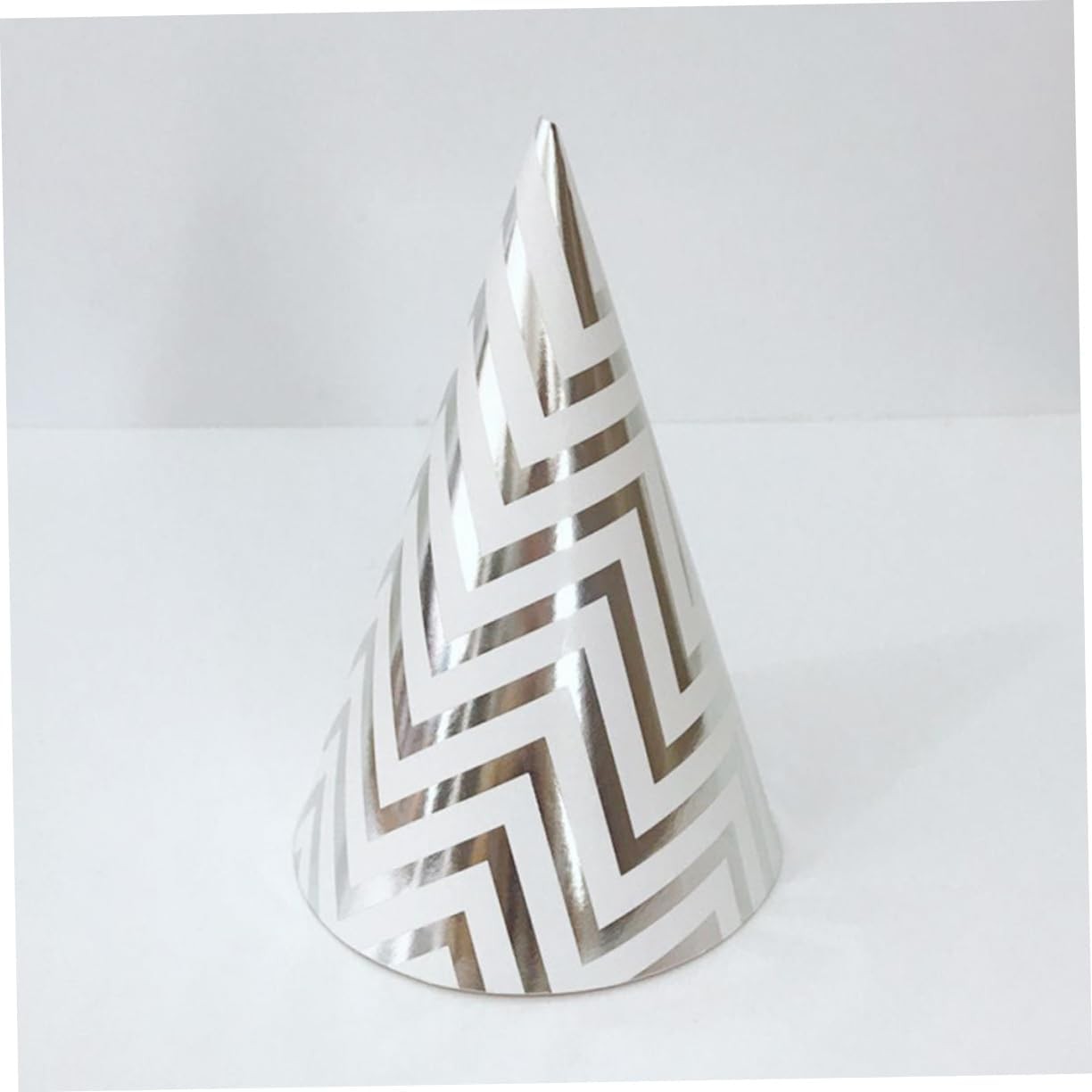 Set 6 Coifuri, Flippy, Petrecere Copii, din Carton, 20 x 13.5 cm, Model 8 Valuri, Argintiu - imagine 2