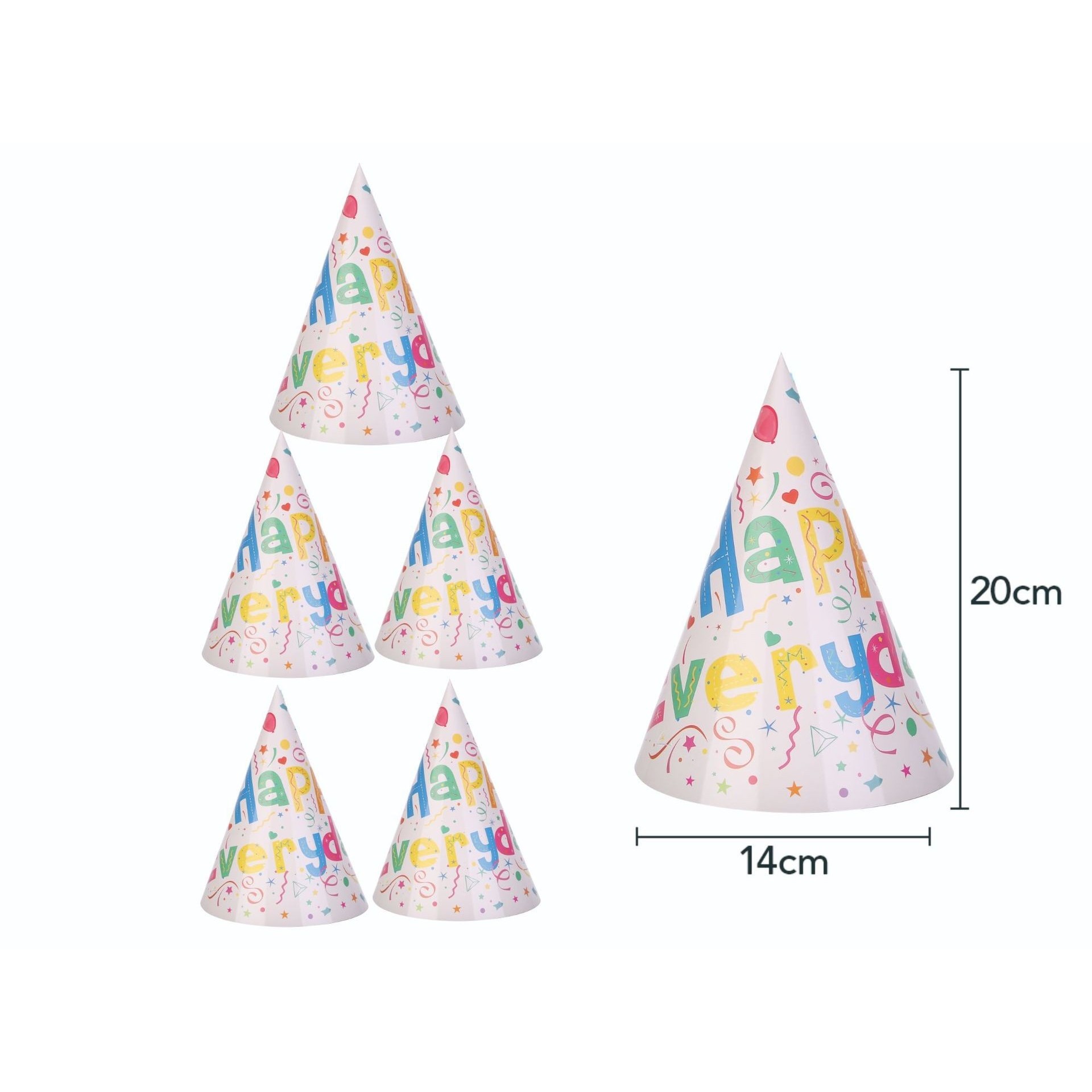 Set 6 Coifuri Happy Everyday, Flippy, pentru Petrecere, 20x14 cm, Multicolor - imagine 4