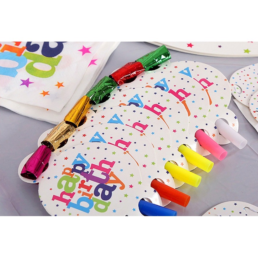 Set 6 Suflatori, Flippy, Colectia Happy Birthday, 19 x 11 cm, din Carton/Plastic/Hartie, Multicolor - imagine 4